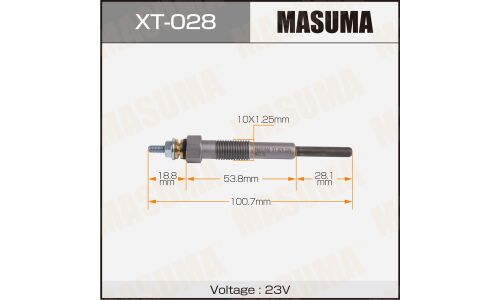 Свеча накаливания Masuma (1HZ / 1HDT), арт. XT-028