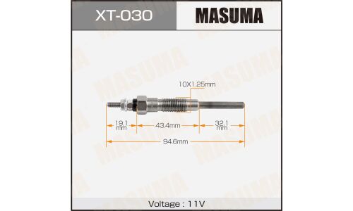 Свеча накаливания Masuma (1N-T / 5L), арт. XT-030