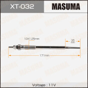 Свеча накаливания Masuma (1KD-FTV), арт. XT-032