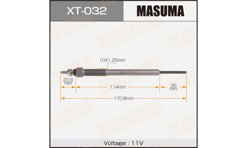 Свеча накаливания Masuma (1KD-FTV), арт. XT-032