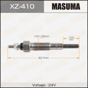 Свеча накаливания Masuma (VS), арт. XZ-410