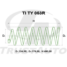 Пружина подвески для лифта TrustAuto TI на 2" (50мм) для Toyota Land Cruiser Van FJ, FZJ80, HZJ, HDJ81 (92-), арт. TITY053R