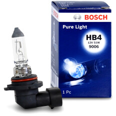 Лампа галогенная Bosch Pure Light HB4(9006) (P22d, T12), 12В, 51Вт, 1 шт, арт. 1987302153