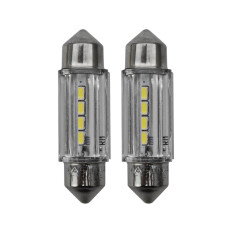 Лампа светодиодная Masuma Festoon C10W (SV8.5, T10x36), 12В, 2.1Вт (соответствует 10Вт), 6500К, комплект 2 шт, арт. L742