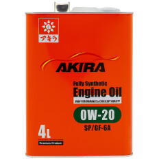 Масло моторное Akira Engine Oil 0w20, синтетическое, API SP, ILSAC GF-6A, для бензинового двигателя, 4л, арт. A00032230-004