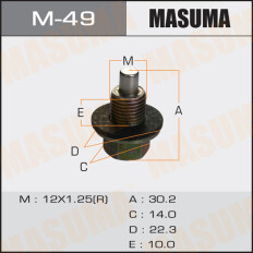 Болт маслосливной с магнитом Masuma Toyota 12х1.25mm 1ZZ,1NZ,2NZ,2AZ,1MZ,3S,1HD