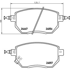 Колодки тормозные дисковые Nisshinbo передние, комплект на ось (4 шт), арт. NP2024 (PF-2554)