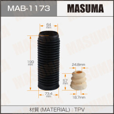 Защитный комплект амортизатора универсальный Masuma, 1 пыльник + 1 отбойник, под шток Ø24мм, арт. MAB-1173