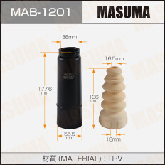Защитный комплект амортизатора универсальный Masuma, 1 пыльник + 1 отбойник, под шток Ø16мм, арт. MAB-1201