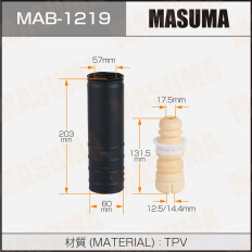 Защитный комплект амортизатора универсальный Masuma, 1 пыльник + 1 отбойник, под шток Ø17мм, арт. MAB-1219