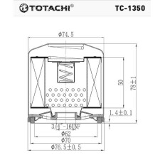 Фильтр масляный Totachi, арт. TC-1350