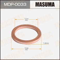 Шайба (прокладка) для болта маслосливного MASUMA, BMW 12.4x15.8x1.4 [уп.50]