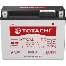Аккумулятор для мото Totachi YTX24HL-BS, AGM, 24Ач, CCA 300–330А, необслуживаемый, арт. 92124