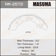Колодки барабанные MASUMA TOYOTA bB / QNC20 (1/20)