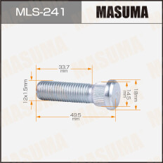 Шпилька колесная Masuma, для Hyundai, M12x1.5(R), длина 49.5мм, арт. MLS-241