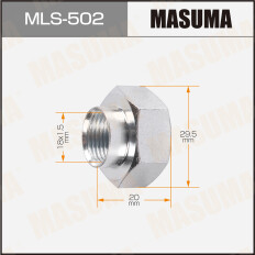 Гайка ШРУСа Masuma, M18x1.5(R), длина 20мм, под ключ 30мм, арт. MLS-502