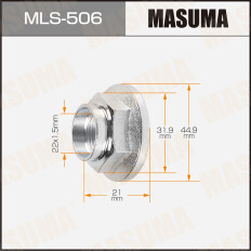 Гайка ШРУСа Masuma, M22x1.5(R), длина 21мм, под ключ 32мм, арт. MLS-506