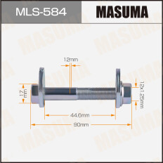 Комплект болта регулировочного (эксцентрика) Masuma MLS-584, для Mazda (OEM FD16-28-66ZA, FD16-28-66ZB, FD16-28-473, FD16-28-473A, H266-28-091, 9YB04-1221C, 9YB04-1221D, 9YB04-1208, KD35-82-66Z, KD35-28-473, 9YB04-1238) (+гайка, шайба)