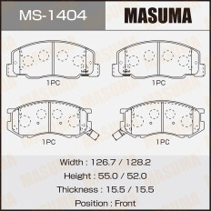 Колодки тормозные дисковые Masuma передние, комплект на ось (4 шт), арт. MS-1404