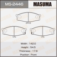 Колодки тормозные дисковые Masuma передние, комплект на ось (4 шт), арт. MS-2446