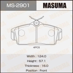 Колодки тормозные дисковые Masuma передние, комплект на ось (4 шт), арт. MS-2901