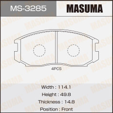 Колодки тормозные дисковые Masuma передние, комплект на ось (4 шт), арт. MS-3285