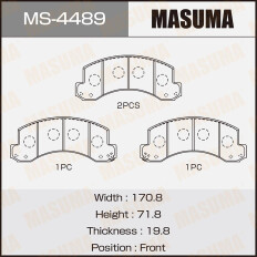 Колодки тормозные дисковые Masuma передние, комплект на ось (4 шт), арт. MS-4489