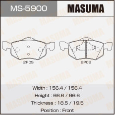 Колодки тормозные дисковые Masuma передние, комплект на ось (4 шт), арт. MS-5900