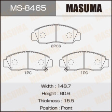 Колодки тормозные дисковые Masuma передние, комплект на ось (4 шт), арт. MS-8465