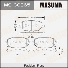 Колодки дисковые MASUMA, PN0838 front (1/12)