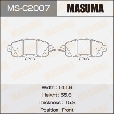 Колодки тормозные дисковые Masuma передние, комплект на ось (4 шт), арт. MS-C2007
