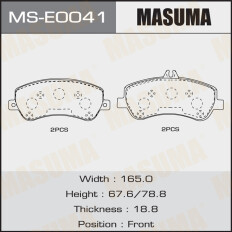 Колодки тормозные дисковые Masuma передние, комплект на ось (4 шт), арт. MS-E0041