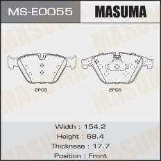 Колодки тормозные дисковые Masuma передние, комплект на ось (4 шт), арт. MS-E0055