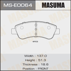 Колодки дисковые MASUMA, P61066 front 1/12)