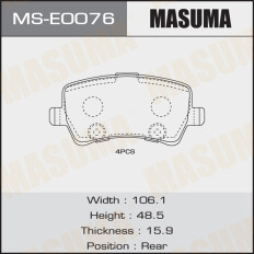 Колодки дисковые MASUMA, AN-4456K, P24078 rear (1/12)