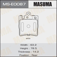 Колодки дисковые MASUMA, P50033 rear (1/16)