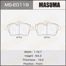 Колодки дисковые MASUMA, PN0489, P50056 front (1/12)