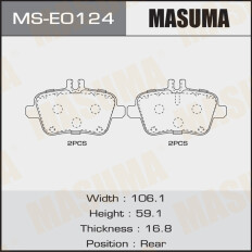 Колодки тормозные дисковые Masuma задние, комплект на ось (4 шт), арт. MS-E0124