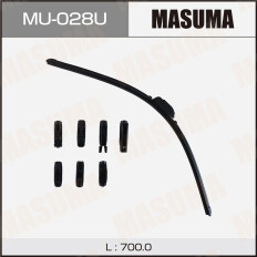 Щетка стеклоочистителя Masuma 700мм (28") бескаркасная, всесезонная, со спойлером, 8 переходников, 1 шт, арт. MU-028U