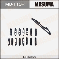 Щётка стеклоочистителя Masuma 250мм (10") каркасная, летняя, для заднего стекла, 15 переходников, 1 шт, арт. MU-110R