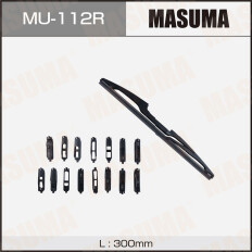 Щётка стеклоочистителя Masuma 300мм (12") каркасная, летняя, для заднего стекла, 15 переходников, 1 шт, арт. MU-112R