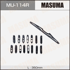 Щётка стеклоочистителя Masuma 350мм (14") каркасная, летняя, для заднего стекла, 15 переходников, 1 шт, арт. MU-114R