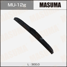 Щетка стеклоочистителя Masuma 300мм (12") гибридная, всесезонная, со спойлером, крепление J-Hook, 1 шт, арт. MU-12g