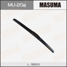 Щетка стеклоочистителя Masuma 500мм (20") гибридная, всесезонная, со спойлером, крепление J-Hook, 1 шт, арт. MU-20g