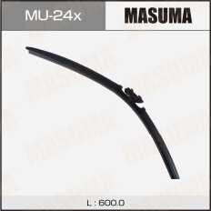 Щетка стеклоочистителя Masuma 600мм (24") бескаркасная, всесезонная, со спойлером, крепление DNTL1.1, для Daihatsu Move, Mazda 6/CX-5/8, Subaru Stella, 1 шт, арт. MU-24x
