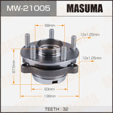 Ступица колеса Masuma, передняя, для Nissan Murano, арт. MW-21005