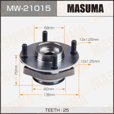 Ступица колеса Masuma, с ABS, передняя, для Nissan Tiida / Cube, арт. MW-21015