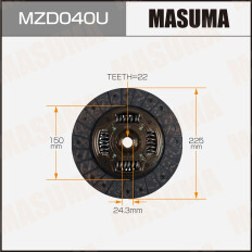 Диск сцепления Masuma (225х150х22х24.3мм), арт. MZD040U