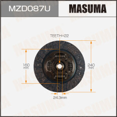 Диск сцепления Masuma (240х160х22х24.3мм), арт. MZD087U