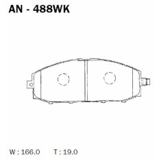 Колодки тормозные дисковые Akebono, комплект на ось (4 шт), арт. AN-488WK
